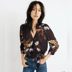 Madewell Wrap Top in Blooming Oasis Womens‎ Size XXS